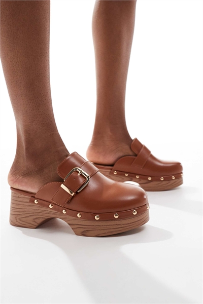 Сабо-мули с пряжкой артикул 142428967