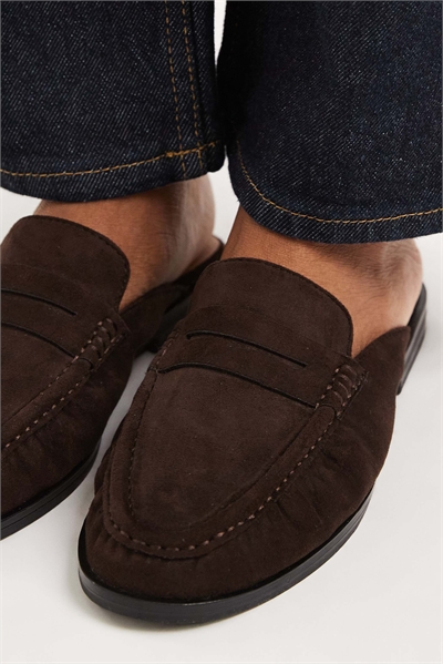 Лоферы из искусственной замши без задника артикул 153493258