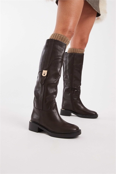 Верховые сапоги с изысканной пряжкой в стиле Twix артикул 147791954