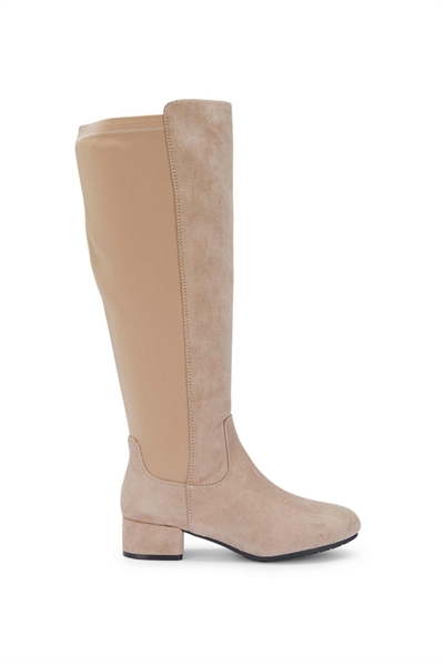 Ботинки до колен на широком каблуке с застежкой-молнией артикул 151942207