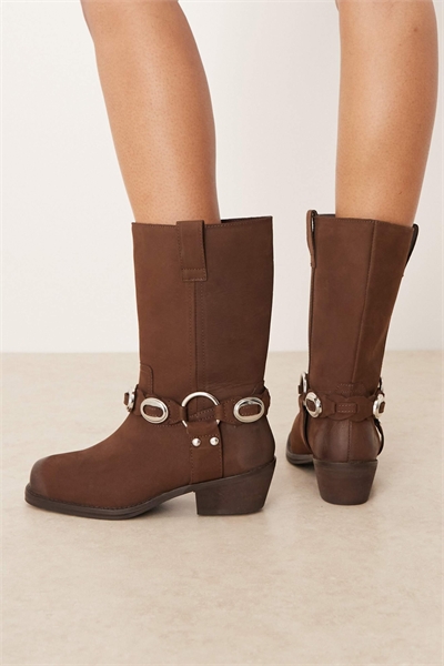 Кожаные ботинки-сапоги Chase в стиле бохо из нубука шоколадного цвета артикул 146139194