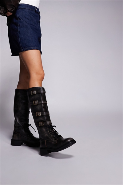 Ботинки Rox DK с застежкой-пряжкой из кожи винтажного коричневого цвета артикул 143438586