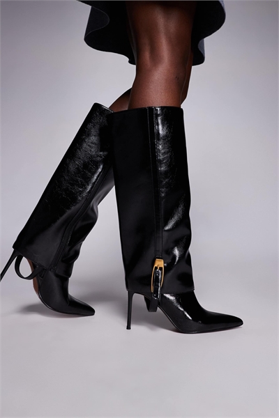 2 в 1 ботинки до колен и лодыжек черного цвета артикул 146141717