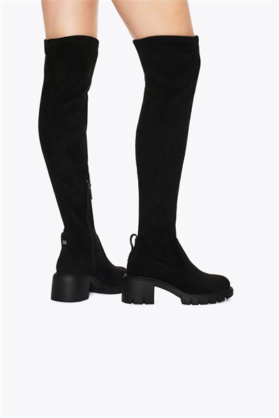 Настоящие коленные сапоги из черной замши артикул 153498829