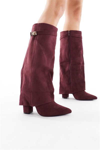 Ботинки Ranger с отворотом выше колена, ягодного цвета артикул 147791967