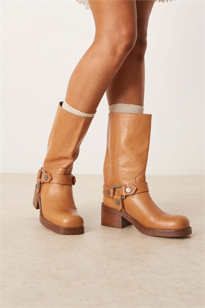 Кожаные сапоги-ботинки Colton премиум-класса с кожаными ремнями, цвет «верблюжий» артикул 147328699