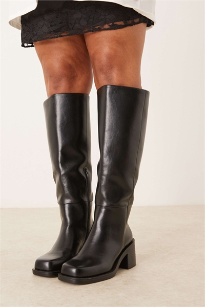 Ботинки Curve Campbell с толстым каблуком до колена, черного цвета артикул 147377686