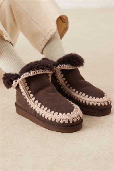 18 замшевые сапоги с подкладкой из овчины, цвет мокко-коричневый артикул 151523232