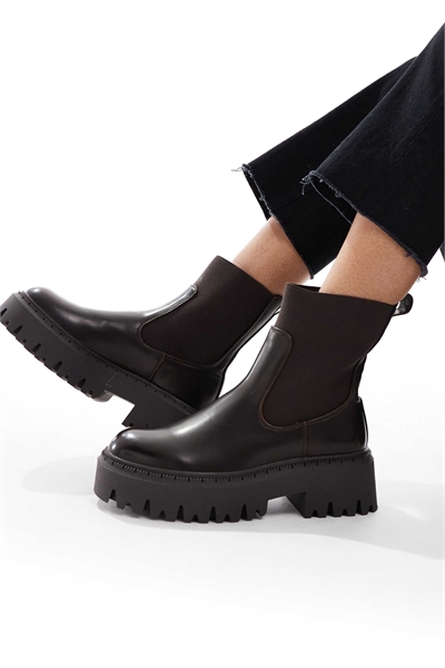 Ботинки-челси Stella с толстой подошвой, шоколадного цвета артикул 147790222