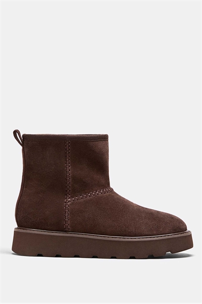 Ботильоны на платформе с подкладкой из искусственного меха бежевого цвета в коричневом цвете артикул 152862401