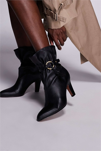 Ботильоны Emil с каблуком и бумажным мешком, черные артикул 150151863