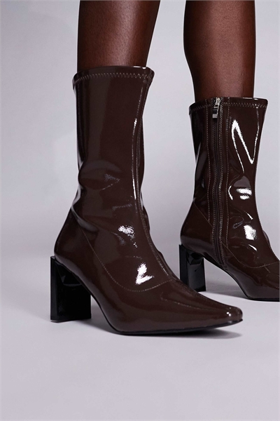 Ботильоны Robert с каблуком из темно-коричневой морщинистой кожи артикул 147785998