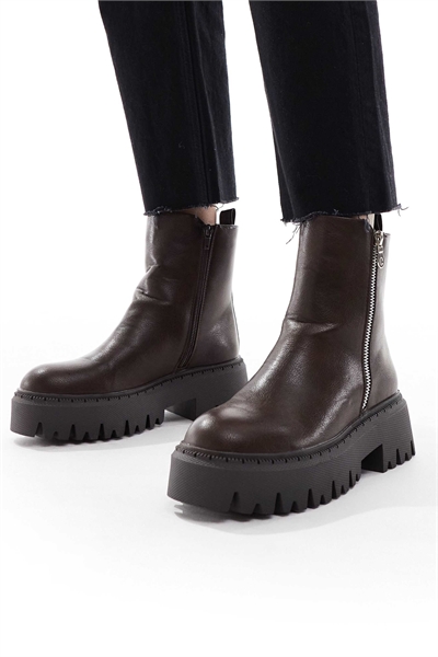 Ботинки Stella с застежкой-молнией, коричневые артикул 147790241