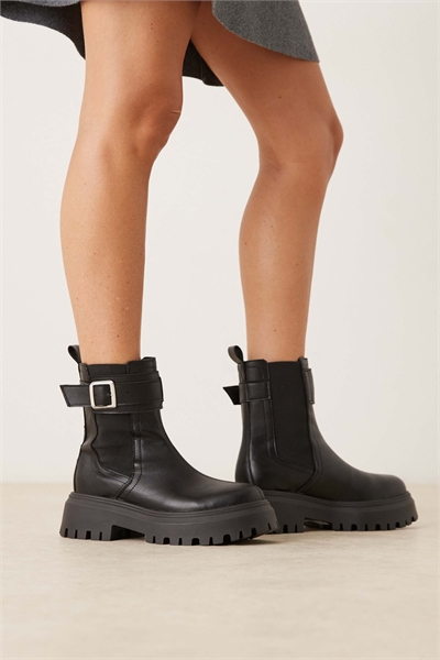 Астрид массивные ботинки-челси с пряжкой из черной кожи артикул 149103592