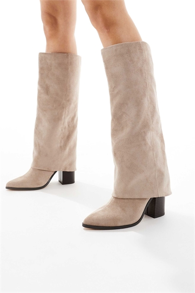 Ботинки Elena с отворотом выше колена, цвет «тауп» артикул 147693423