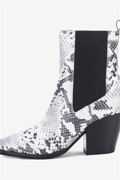 Кожаные ботинки «MARLOW» с блочным каблуком в стиле вестерн, черно-белые артикул 141016946