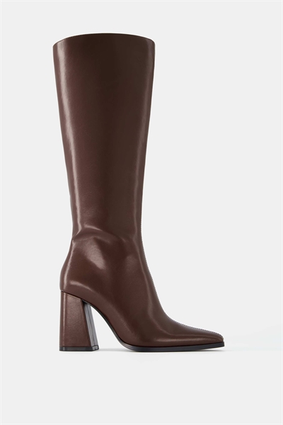 Ботинки на блочном каблуке бордового цвета артикул 149665543