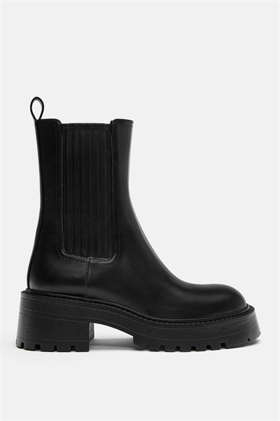 Ботильоны Chelsea на высоком каблуке, черные артикул 153662484