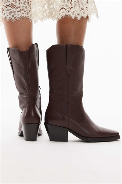 Изысканные кожаные ковбойские сапоги Cassi-dy цвета кофейного зерна артикул 151958433