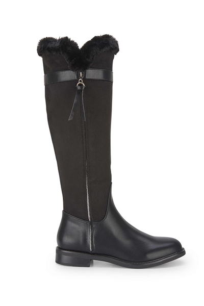 Коленные сапоги с застежкой-молнией, удобная повседневная обувь черного цвета артикул 155276397