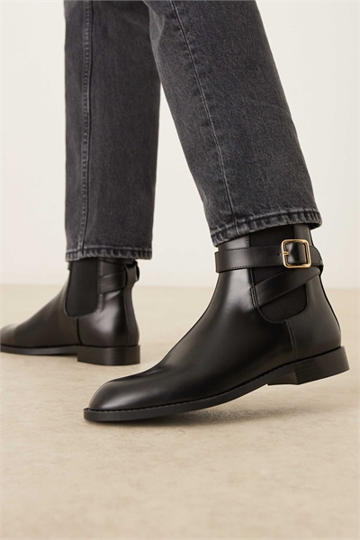 Ботильоны с пряжкой черного цвета артикул 151870553