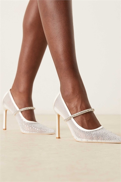 Свадебные туфли на каблуке с украшениями от Vivian артикул 149858067
