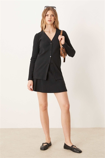 Юбка из трикотажа с ребристой фактурой артикул 139764042