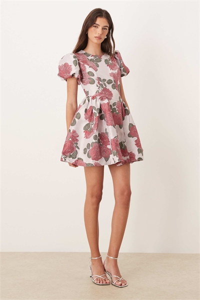 Мини-платье Good Days с жакардовым узором и буфчатыми рукавами артикул 154902692