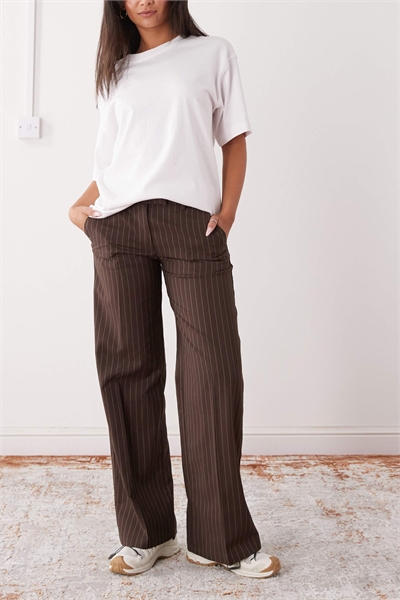 Брюки с высокой талией и широкими брючинами артикул 148485440