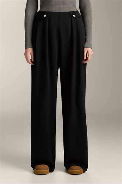 Брюки широкого кроя из модала с мягкой на ощупь поверхностью и складками на талии артикул 155586645