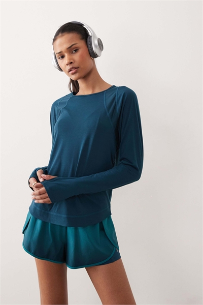 Топ с длинными рукавами из сетчатой ткани «Breathe Easy» артикул 153752660