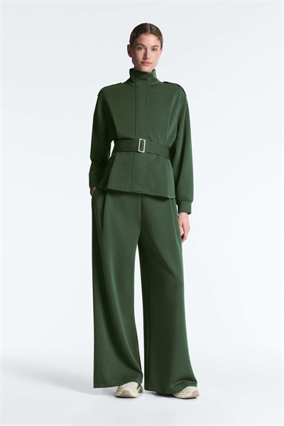 Брюки из твила с высокой талией и складками артикул 155827722