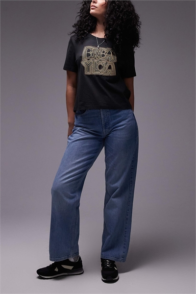 Джинсы средней посадки свободного кроя с прямым силуэтом артикул 139104976