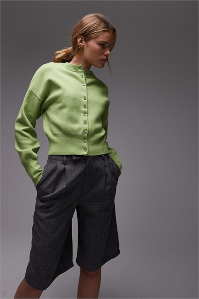 Вязаный облегающий кардиган с зауженной талией артикул 140917655