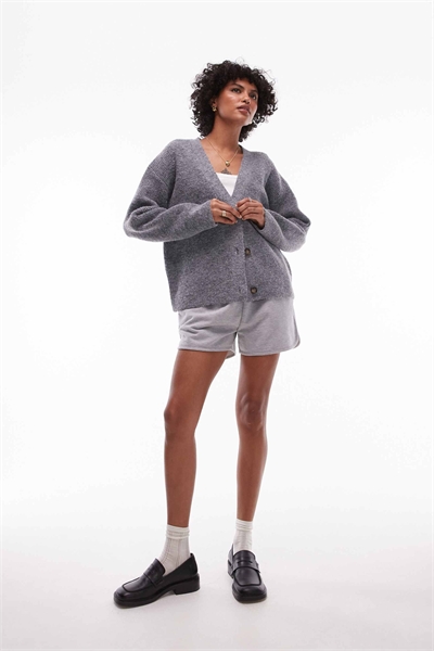 Вязаный кардиган свободного кроя с ребристыми вставками, легко поддающийся чистке артикул 134044087