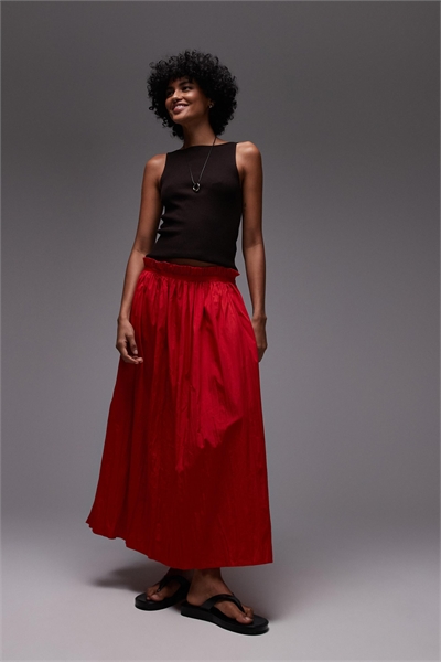 Юбка из гофрированного хлопка с эффектом «после стирки» артикул 142351289