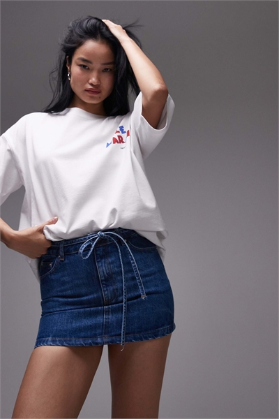 Юбка-капюшон из денима с завязками артикул 147470838