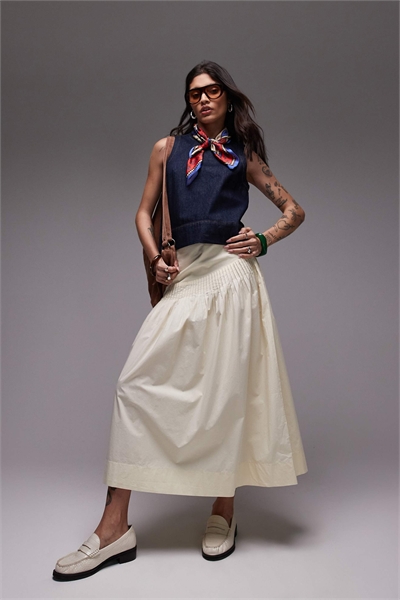 Юбка из поплина с пин-таками артикул 140292283