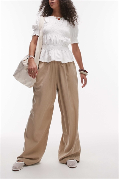 Брюки-балоны из льна артикул 140439329