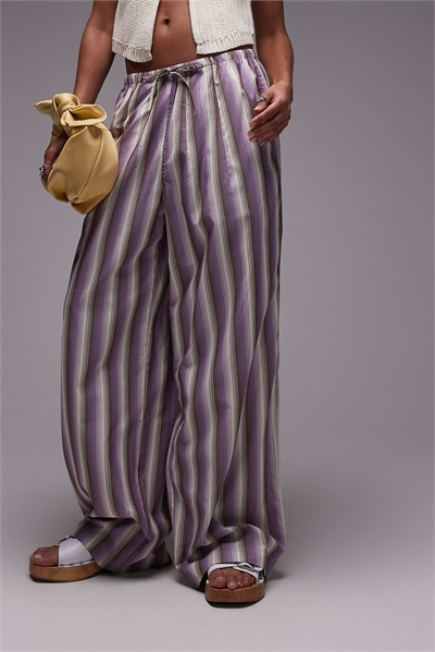 Брюки с прямыми брючинами из поплина в полоску артикул 140464951