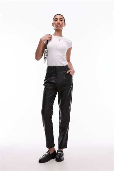 Брюки-клин из искусственной кожи артикул 134788929