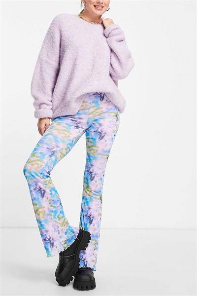 Брюки-клёш с нечетким цветочным принтом co-ord артикул 113447193