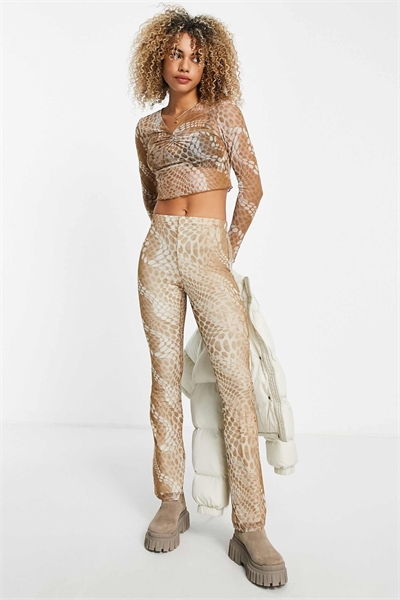 Брюки-клёш из сетчатой ткани co-ord артикул 113447211