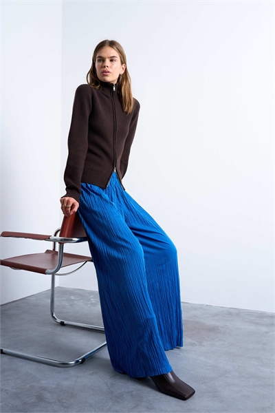 Брюки с широкими брючинами и гофрированной текстурой артикул 148069692