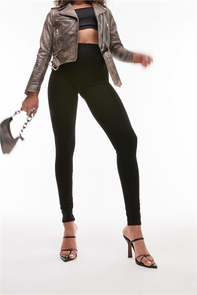 Длинные леггинсы из плотной ткани с высокой талией артикул 127009069