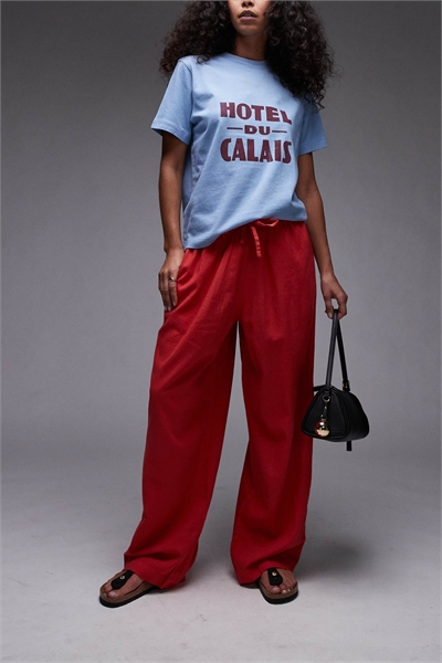 Брюки-балоны из льна артикул 140439334