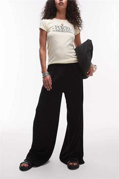 Брюки с широкими штанинами и фактурной поверхностью артикул 142742511