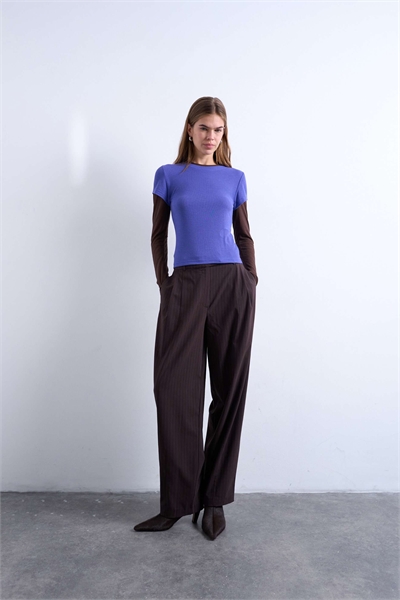 Брюки овальной формы с заутюженными складками артикул 151449357