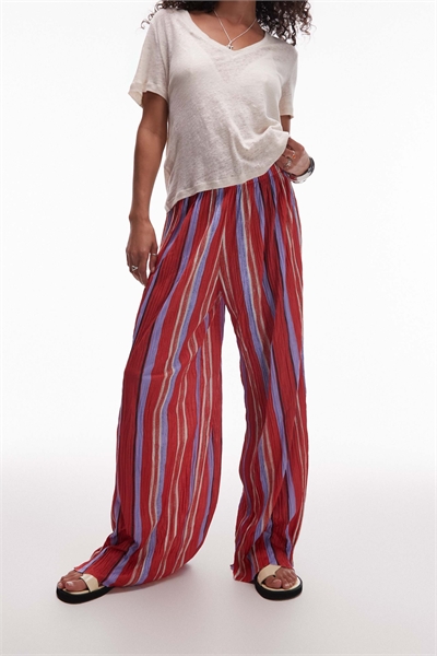 Брюки с широкими брючинами и гофрированной полоской артикул 147084487