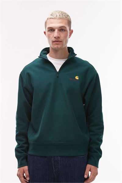 Свитшот с четвертью молнии и американским принтом артикул 148713575